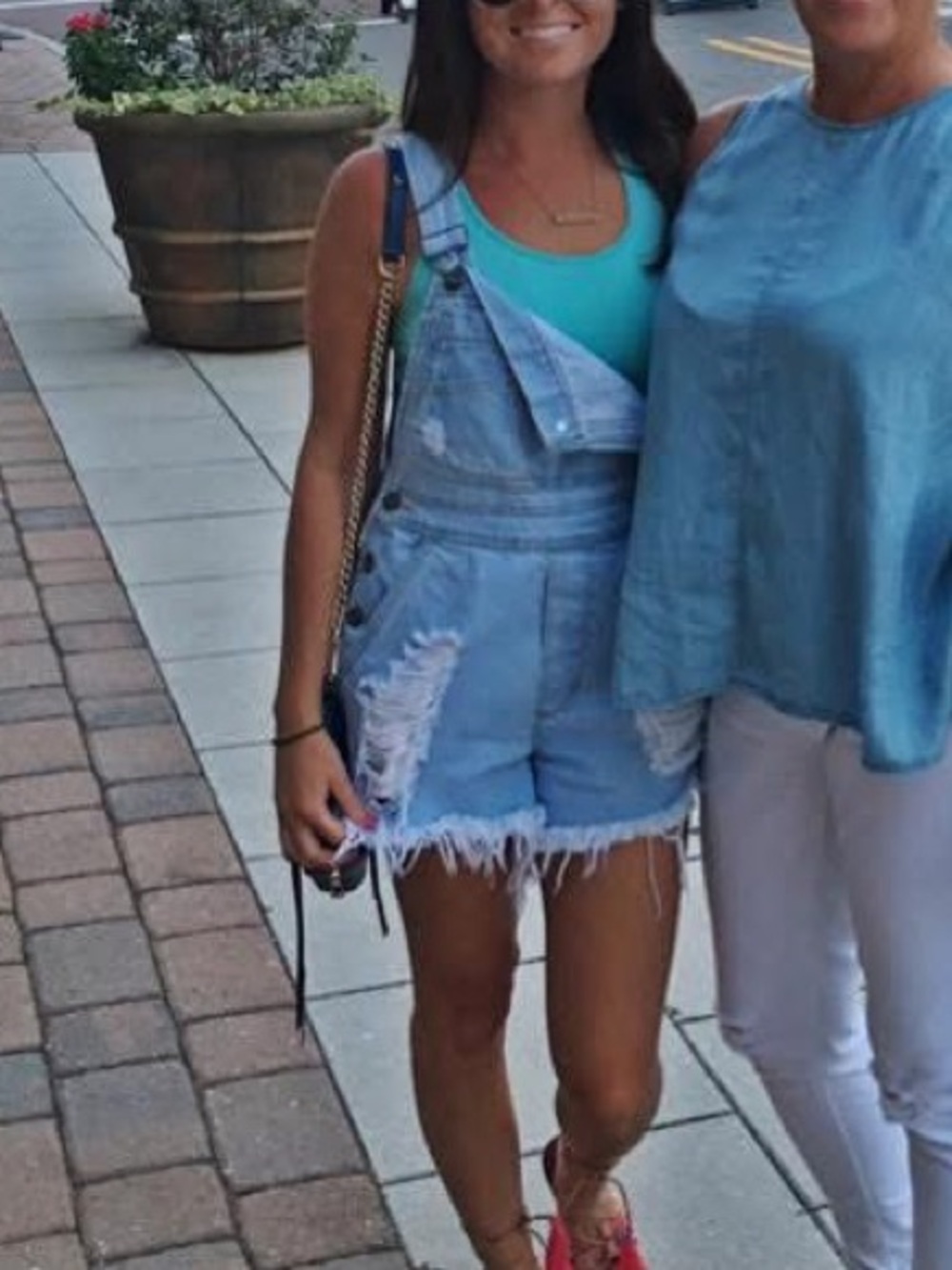 Carmar Distressed Light Blue Short Overalls. Size xs. Coastal Cowgirl - Picture 4 of 4
